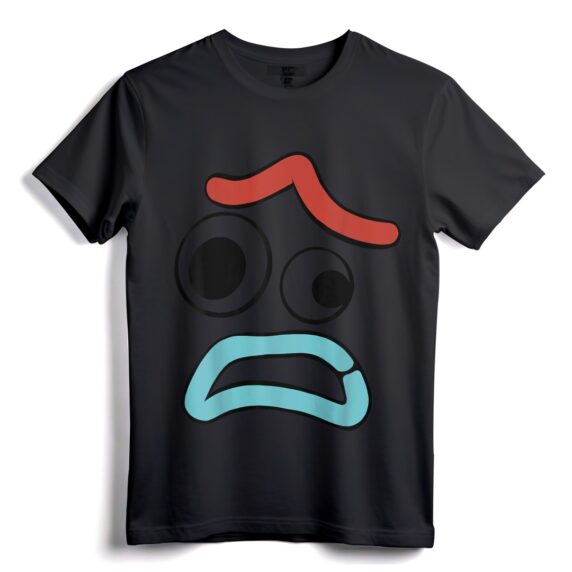 Offizielles Disney Pixar Toy Story 4 Forky T-Shirt mit großem verärgertem Gesicht  leichtes Charakter-T-Shirt mit Doppelnaht am Saum